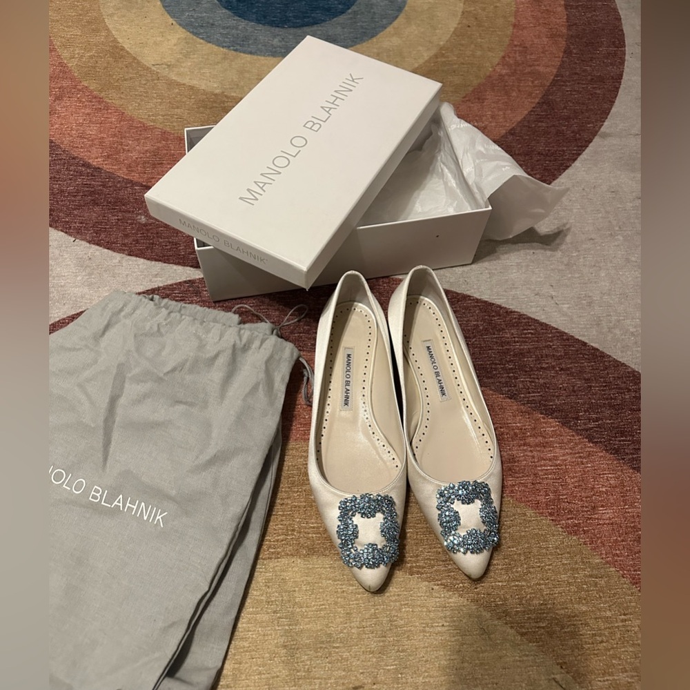 Size 8 Manolo Blahnik Bridal Flats